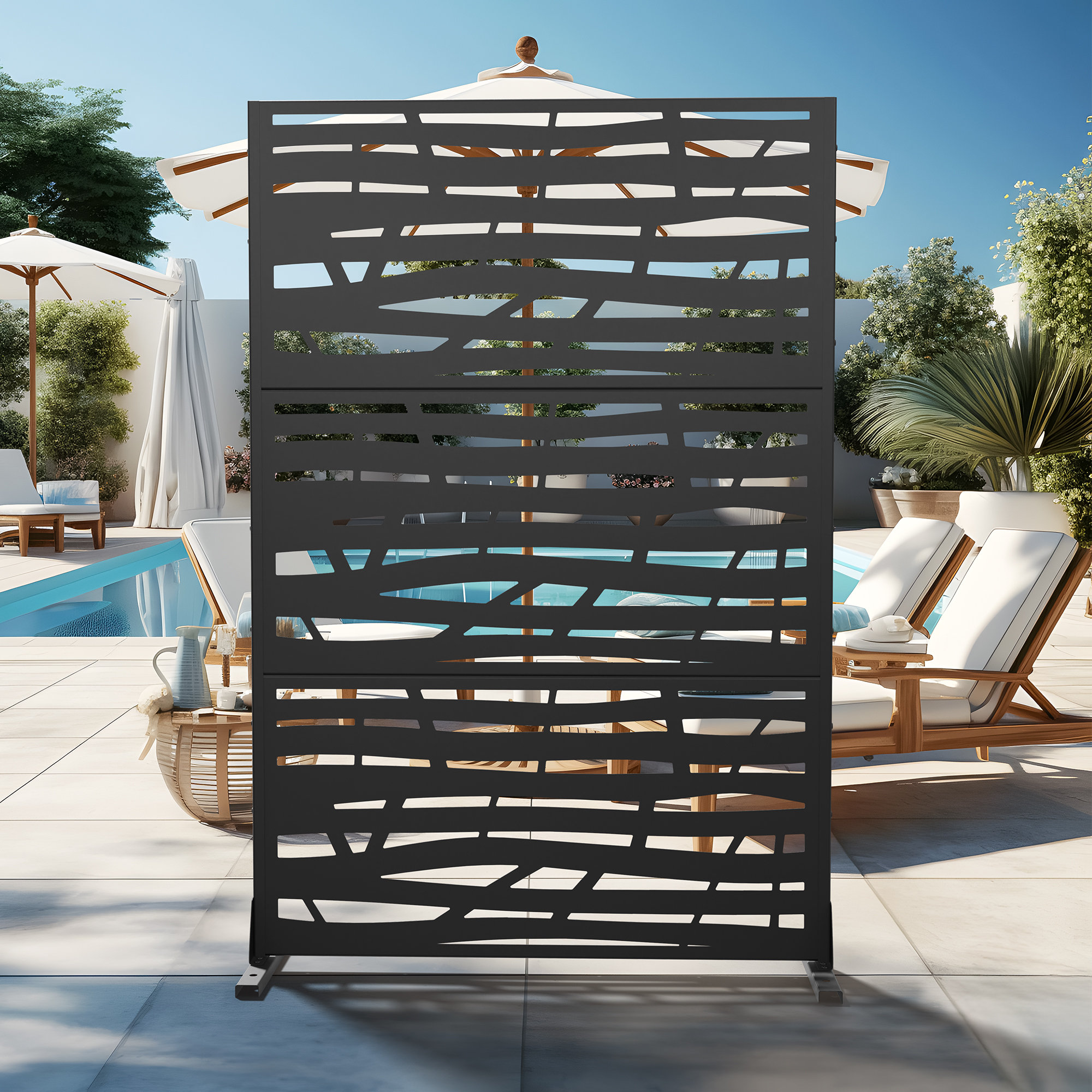 Dovelina 6.5 ft. H x 4 ft. W Privacy Screen Metal Fence
